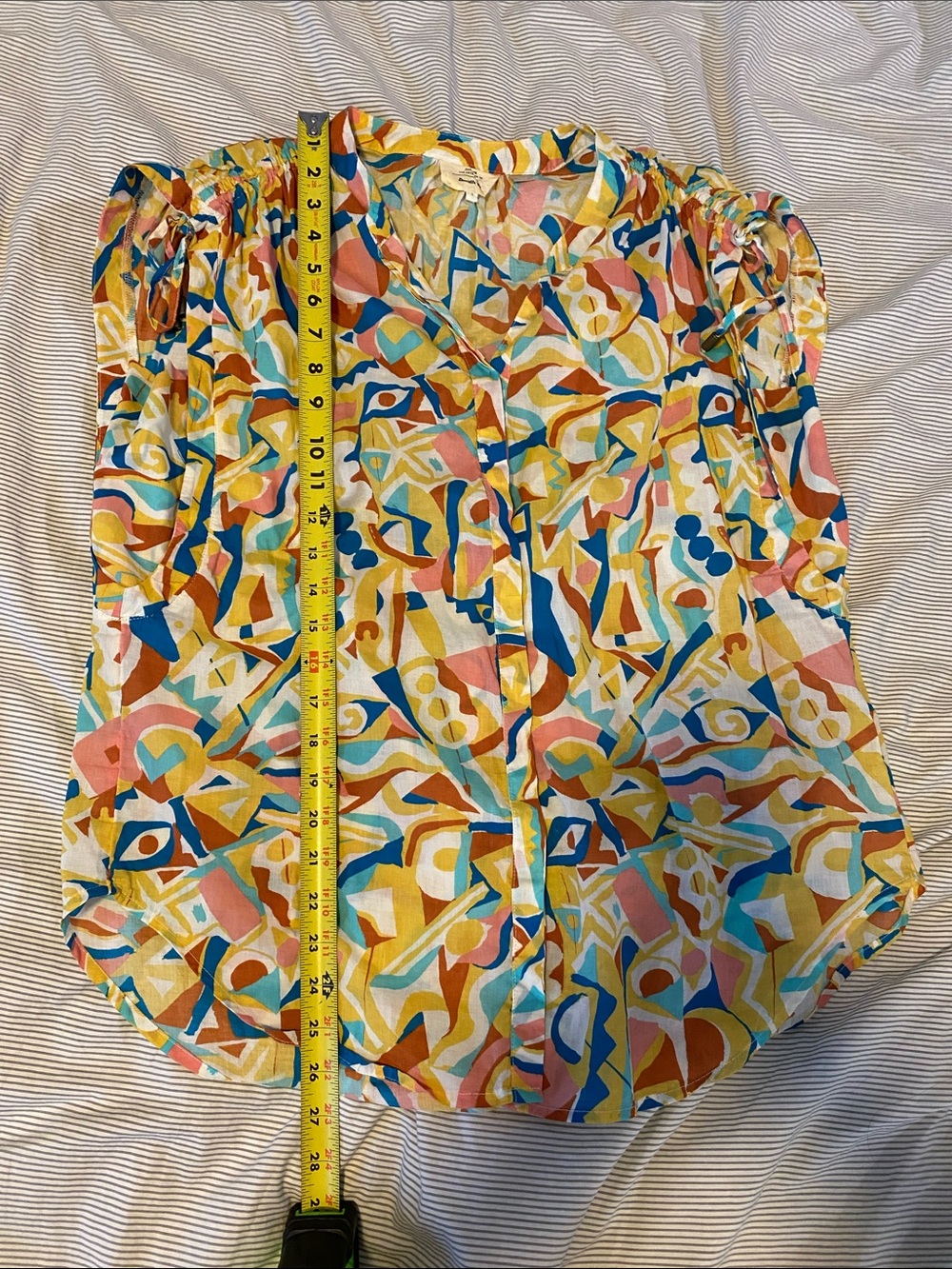 Anthropologie Danielle Kroll Printed Button-Up Top Sleeveless Blouse M - Picture 13 of 14